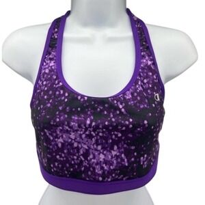 CHAMPION Double Dry Sports‎ Bra Large Razorback Purple Workout Exercise